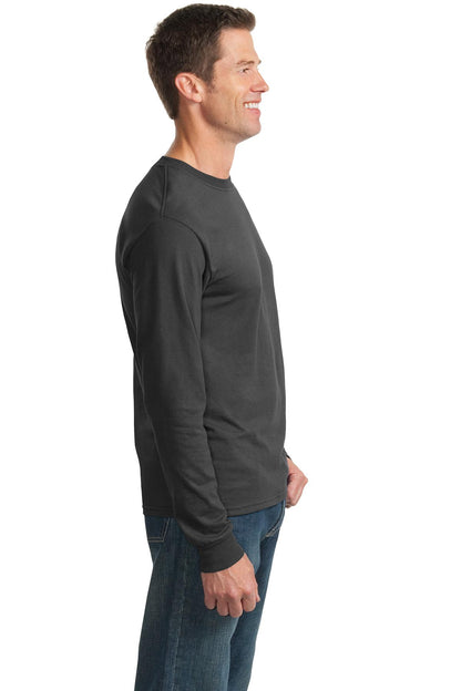 Charcoal Grey Jerzees - Dri-Power 50/50 Cotton/Poly Long Sleeve T-Shirt. 29LS plain