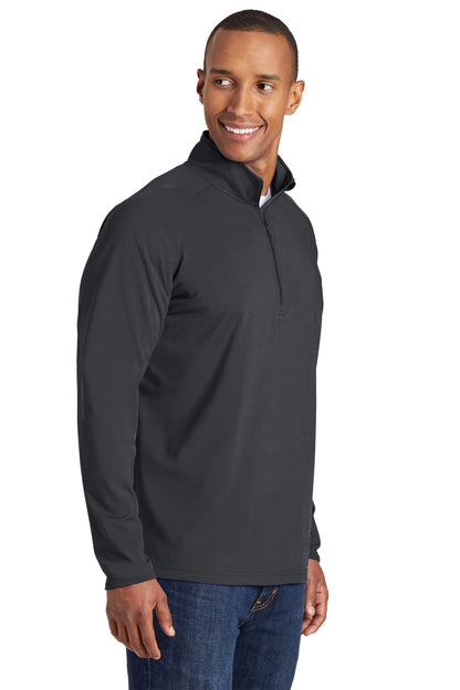 Charcoal Grey Sport-Tek Sport-Wick Stretch 1/4-Zip Pullover. ST850 plain