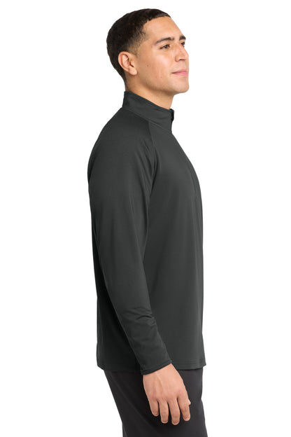 Charcoal Grey Sport-Tek Sport-Wick Stretch 1/4-Zip Pullover. ST850 plain
