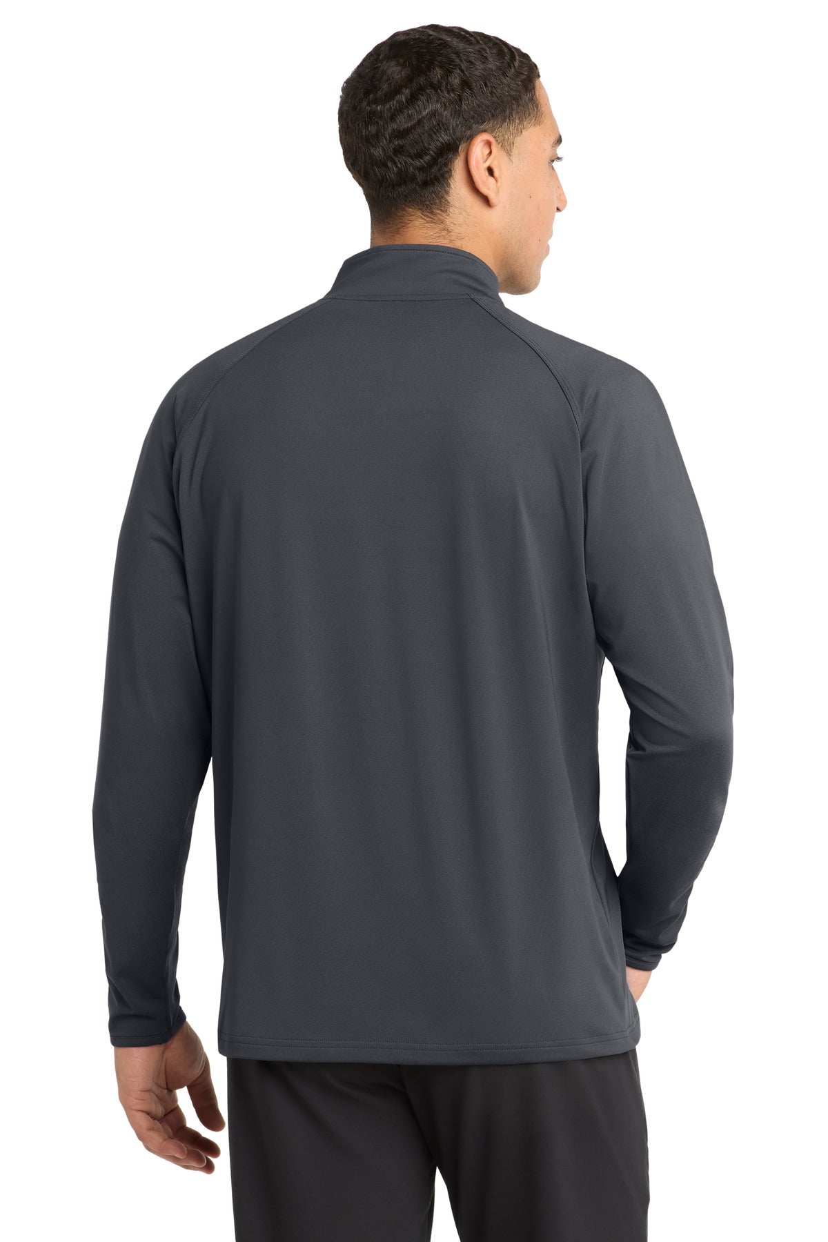 Charcoal Grey Sport-Tek Sport-Wick Stretch 1/4-Zip Pullover. ST850 plain