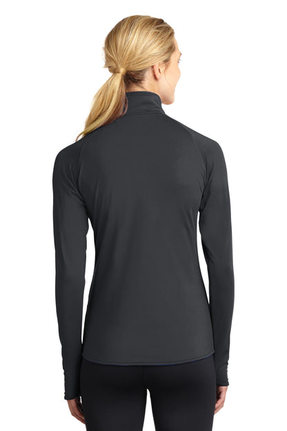 Charcoal Grey Sport-Tek Women's Sport-Wick Stretch 1/4-Zip Pullover. LST850 plain