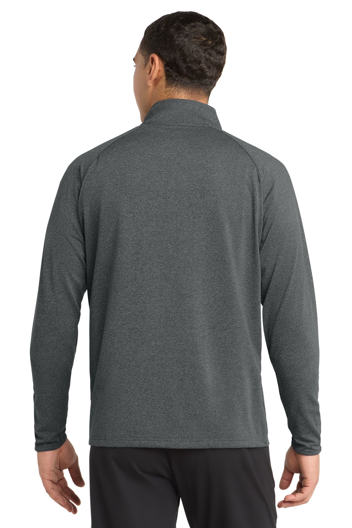 Charcoal Gy He Sport-Tek Sport-Wick Stretch 1/4-Zip Pullover. ST850 plain