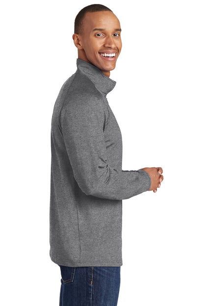 Charcoal Gy He Sport-Tek Tall Sport-Wick Stretch 1/4-Zip Pullover. TST850 plain