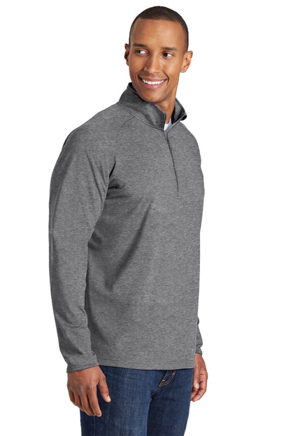 Charcoal Gy He Sport-Tek Tall Sport-Wick Stretch 1/4-Zip Pullover. TST850 plain