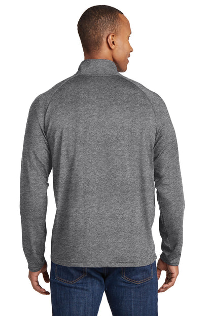 Charcoal Gy He Sport-Tek Tall Sport-Wick Stretch 1/4-Zip Pullover. TST850 plain