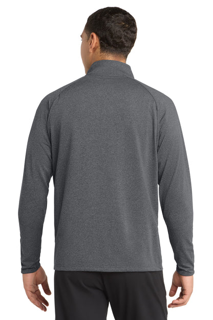 Charcoal Gy He Sport-Tek Tall Sport-Wick Stretch 1/4-Zip Pullover. TST850 plain