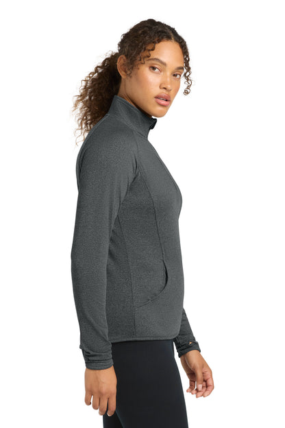 Charcoal Gy He Sport-Tek Women's Sport-Wick Stretch 1/4-Zip Pullover. LST850 plain