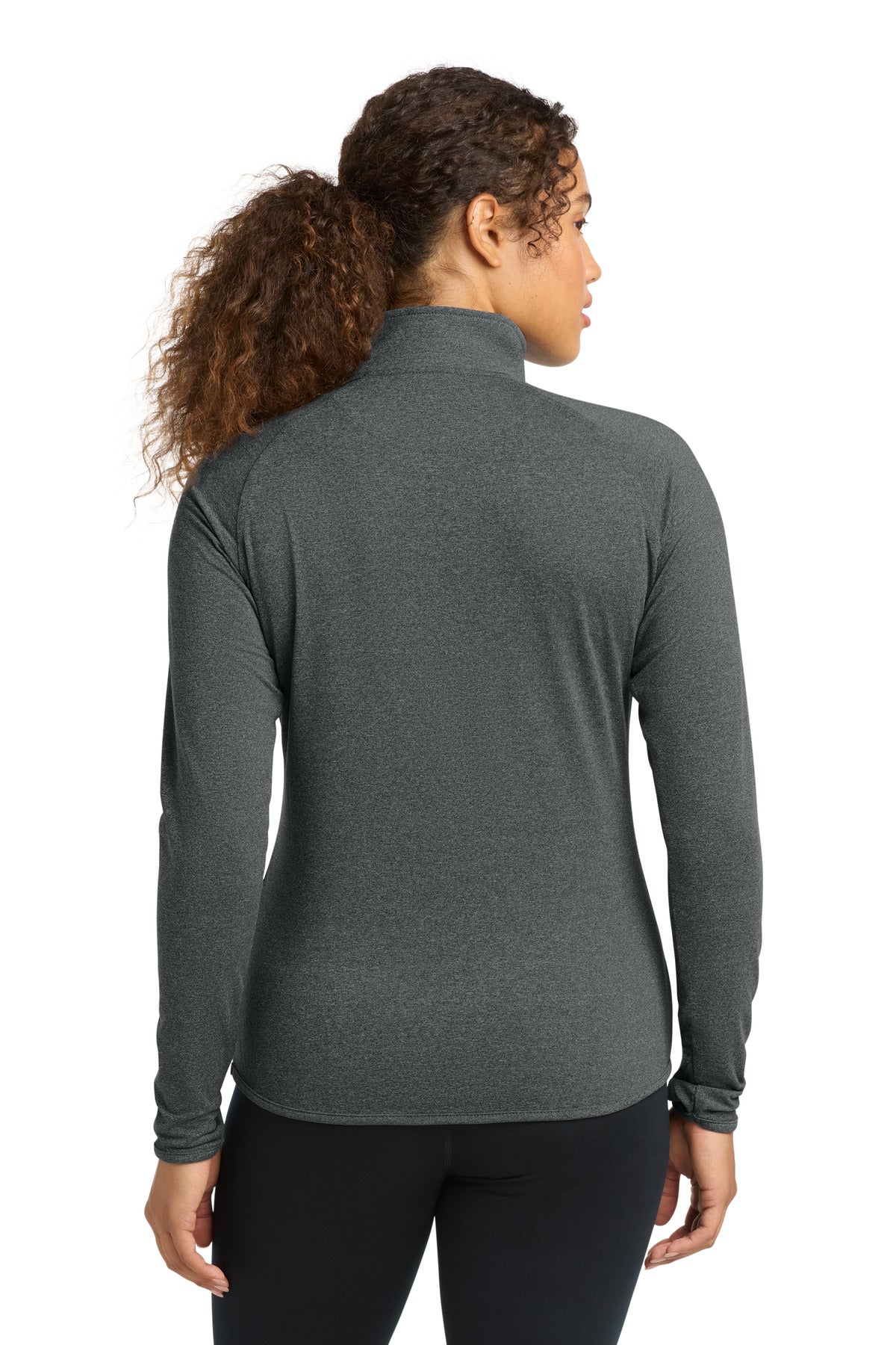 Charcoal Gy He Sport-Tek Women's Sport-Wick Stretch 1/4-Zip Pullover. LST850 plain