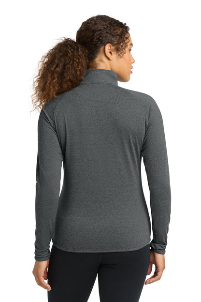 Charcoal Gy He Sport-Tek Women's Sport-Wick Stretch 1/4-Zip Pullover. LST850 plain