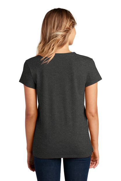 Charcoal Hthr District Women's Re-Tee V-Neck DT8001 plain