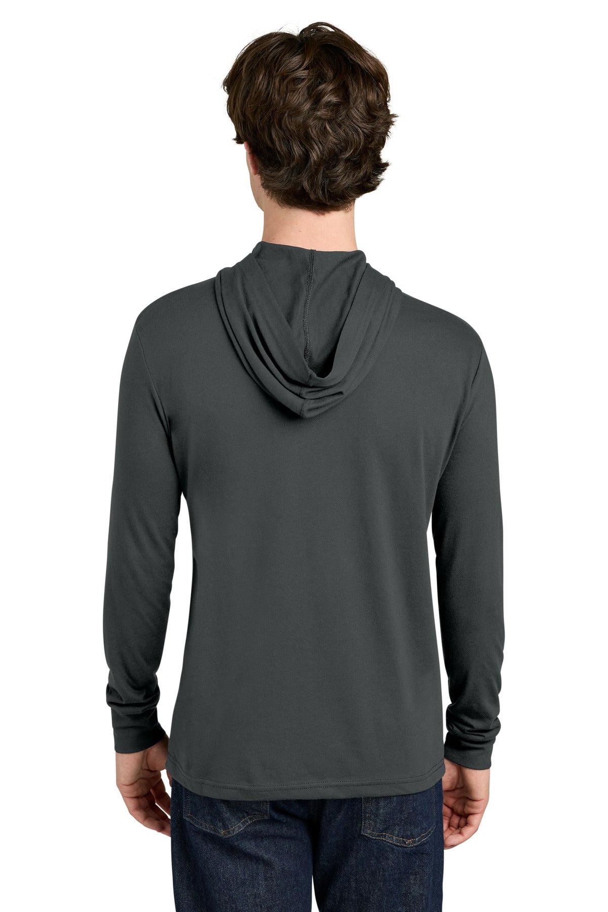 Charcoal Next Level Apparel CVC Long Sleeve Hoodie NL6221 plain