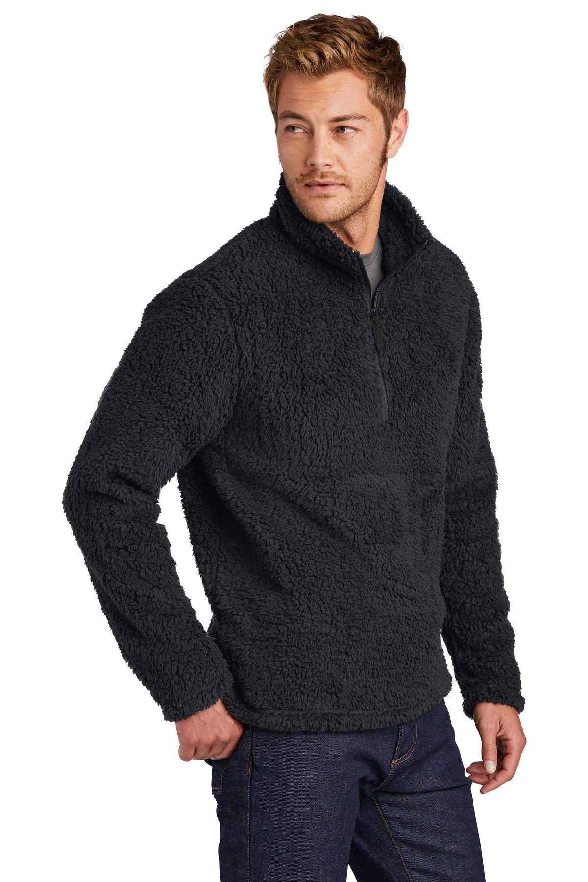Charcoal Port Authority Cozy 1/4-Zip Fleece F130 plain