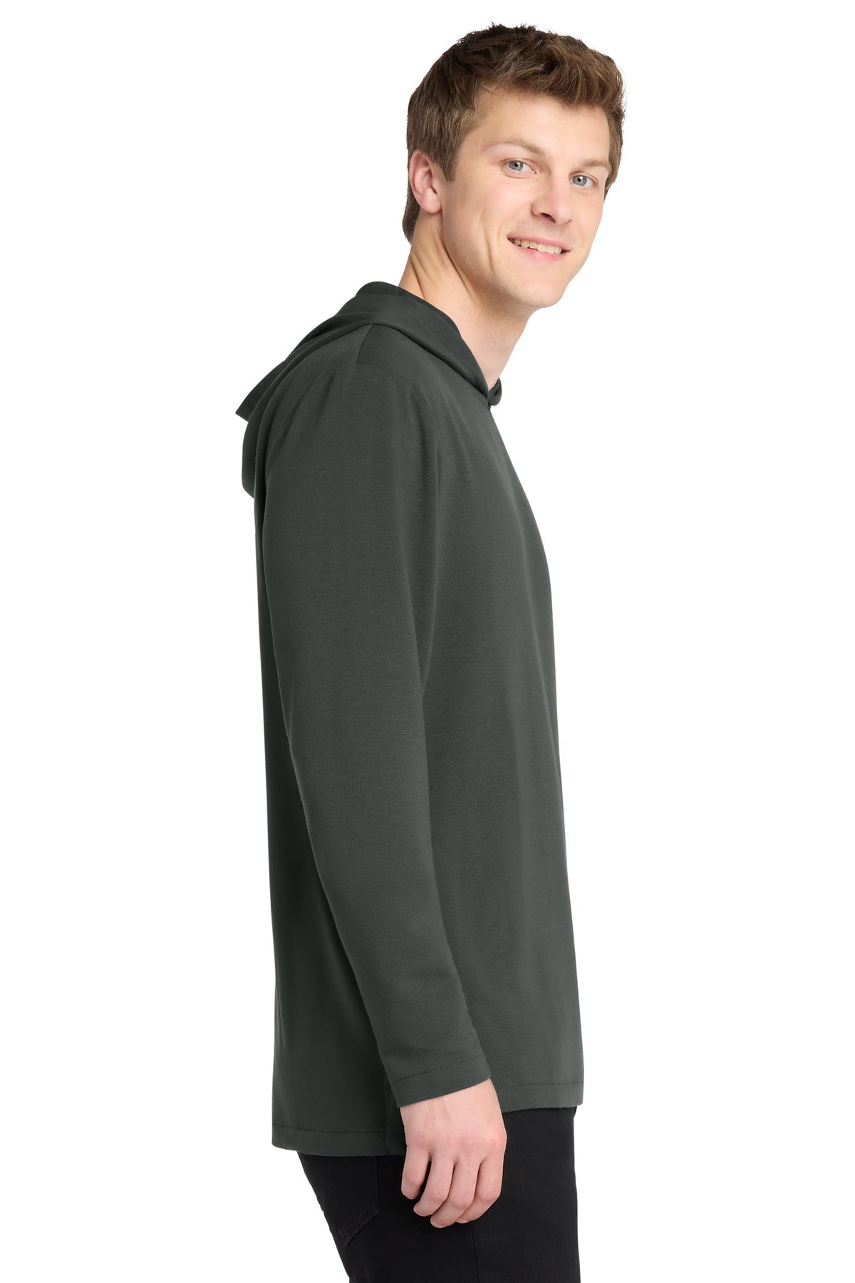 Charcoal Port Authority Microterry Pullover Hoodie K826 plain