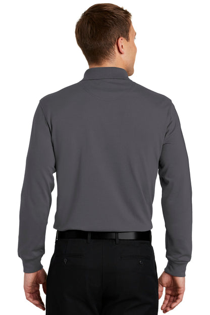 Charcoal Port Authority Rapid Dry Long Sleeve Polo. K455LS plain