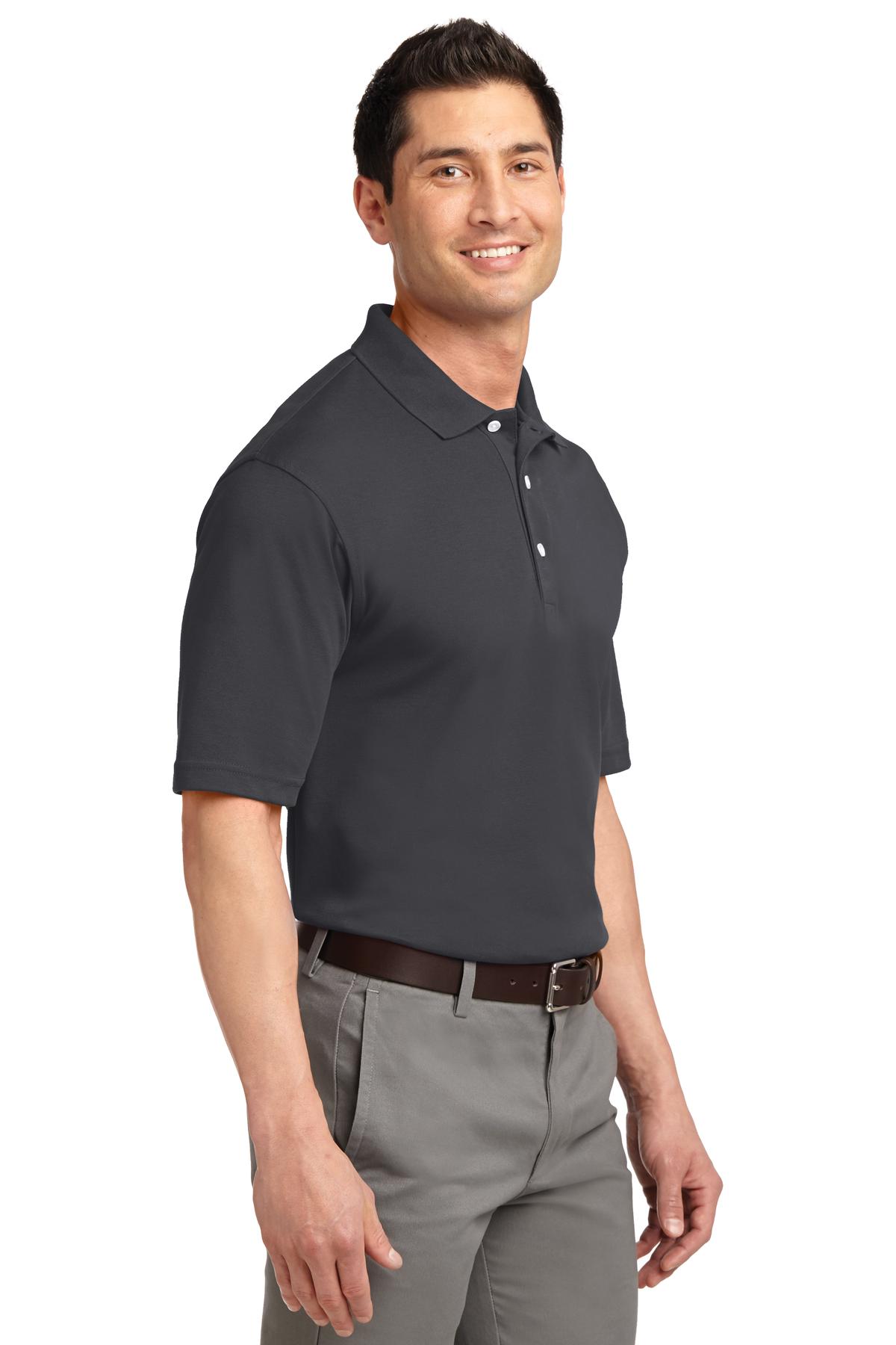 Charcoal Port Authority Tall Rapid Dry Polo. TLK455 plain