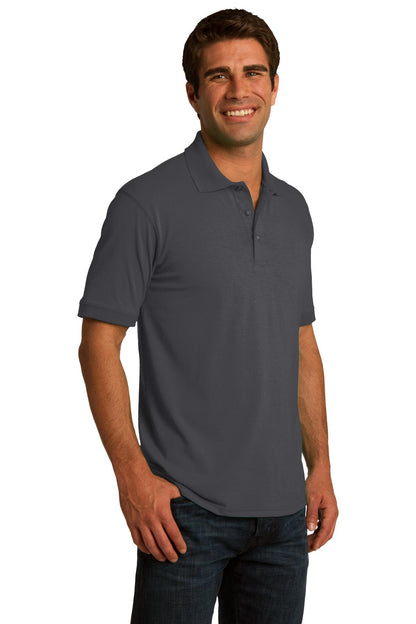 Charcoal Port & Co Core Blend Jersey Knit Polo. KP55 plain