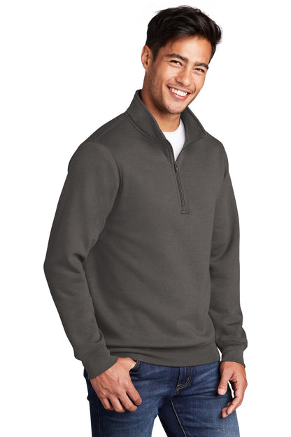 Charcoal Port & Co Core Fleece 1/4-Zip Pullover Sweatshirt PC78Q