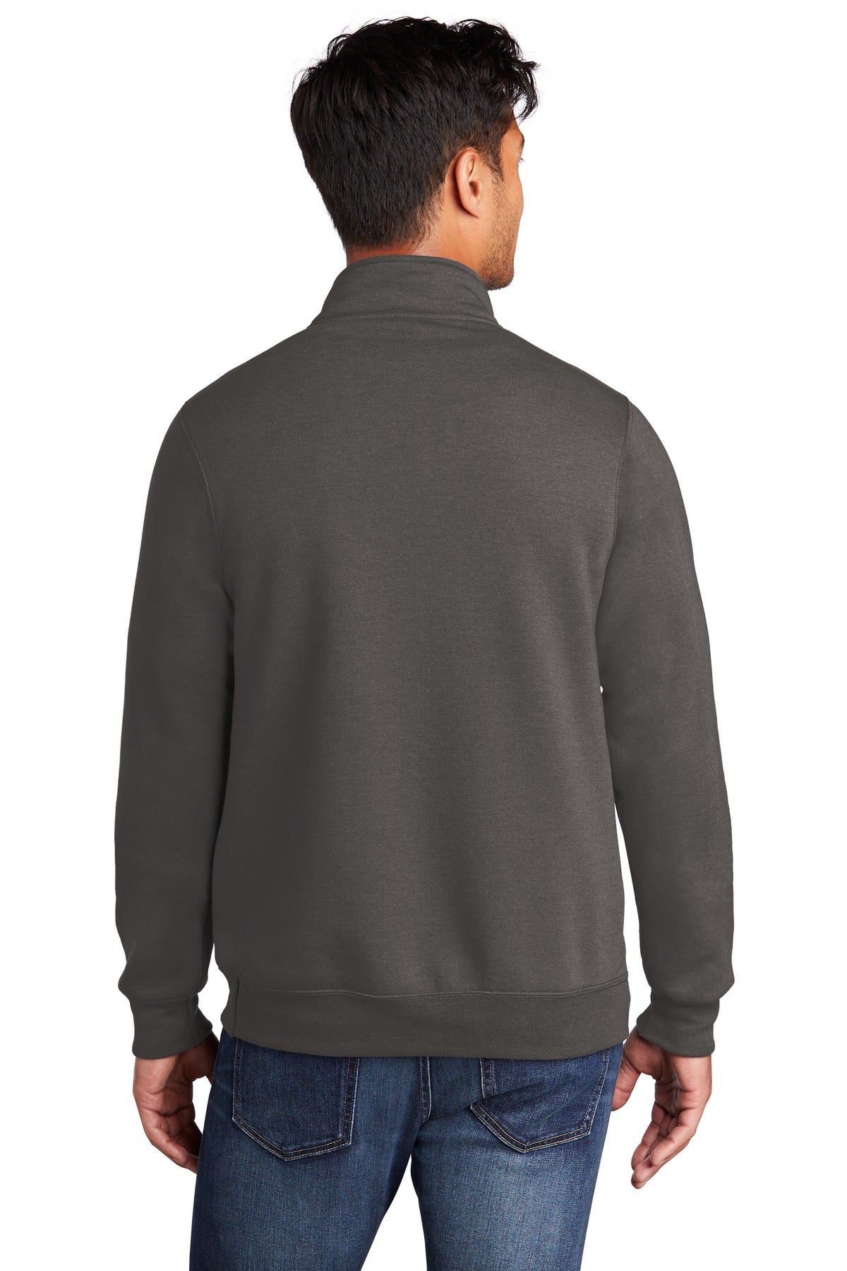 Charcoal Port & Co Core Fleece 1/4-Zip Pullover Sweatshirt PC78Q