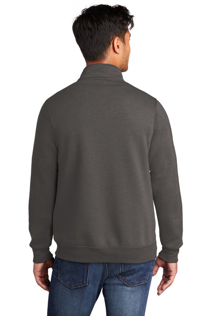 Charcoal Port & Co Core Fleece 1/4-Zip Pullover Sweatshirt PC78Q