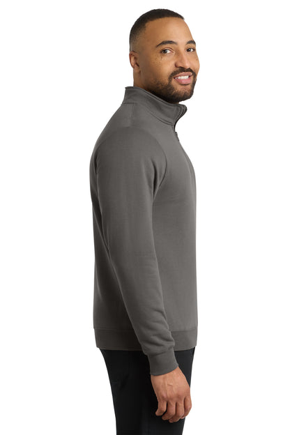 Charcoal Port & Co Core Fleece 1/4-Zip Pullover Sweatshirt PC78Q