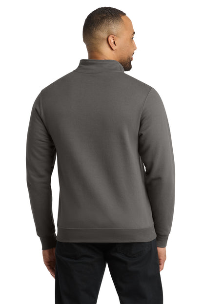 Charcoal Port & Co Core Fleece 1/4-Zip Pullover Sweatshirt PC78Q