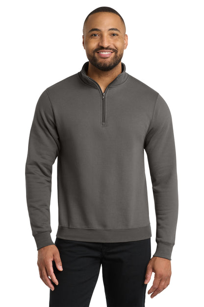 Charcoal Port & Co Core Fleece 1/4-Zip Pullover Sweatshirt PC78Q