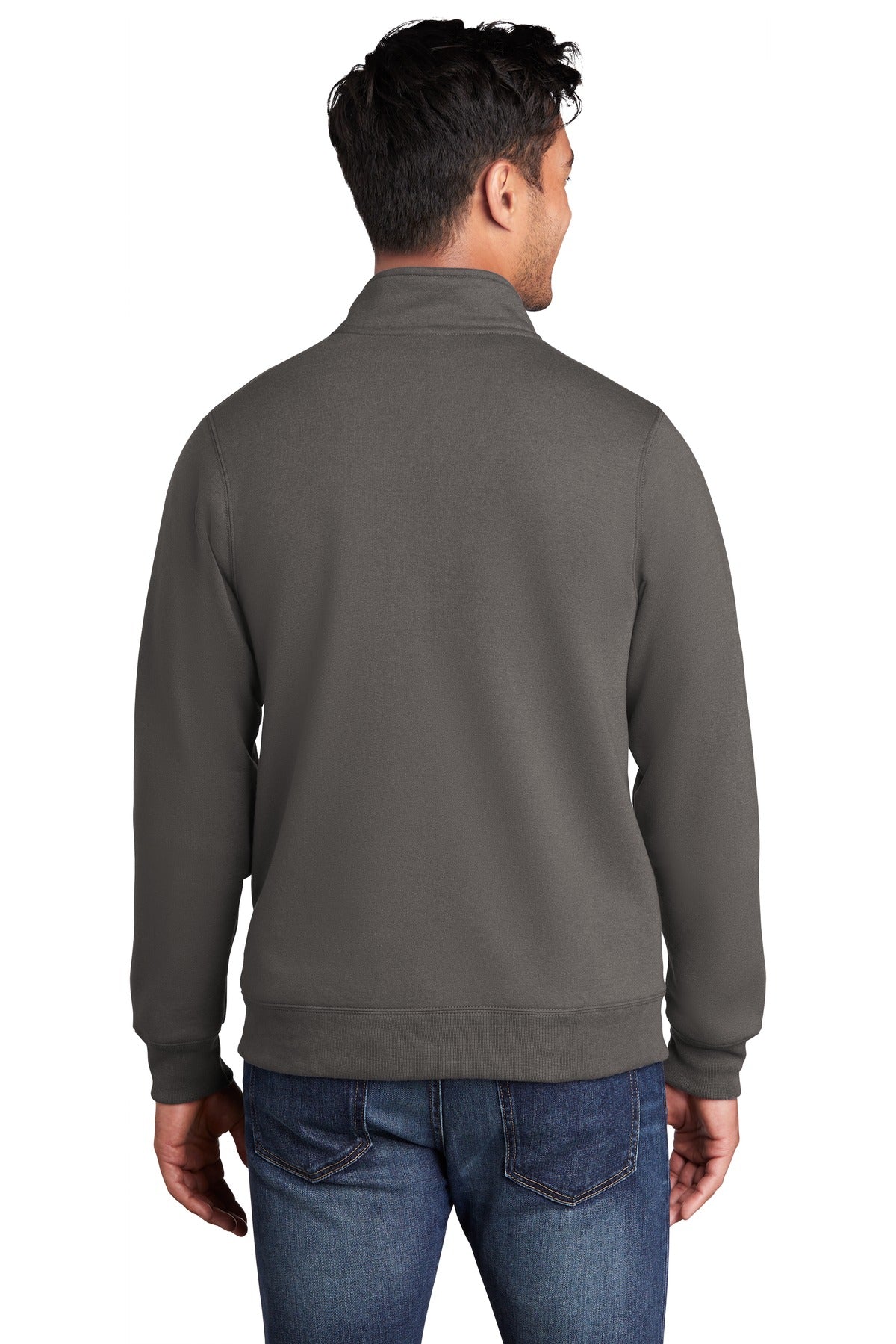 Charcoal Port & Co Core Fleece Cadet Full-Zip Sweatshirt PC78FZ plain