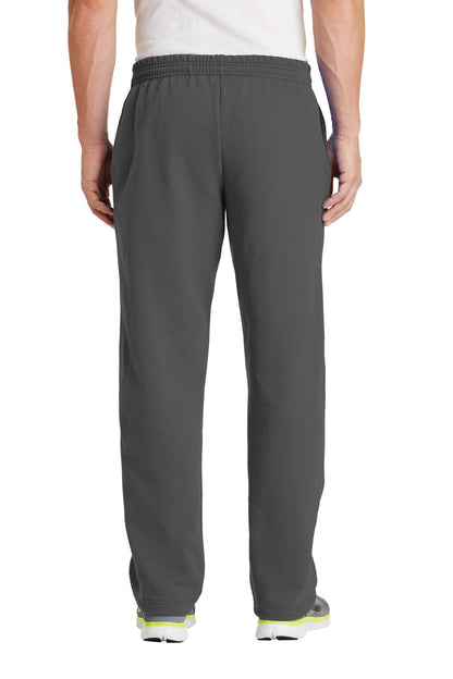 Charcoal Port & Co Core Fleece Sweatpant with Pockets. PC78P plain