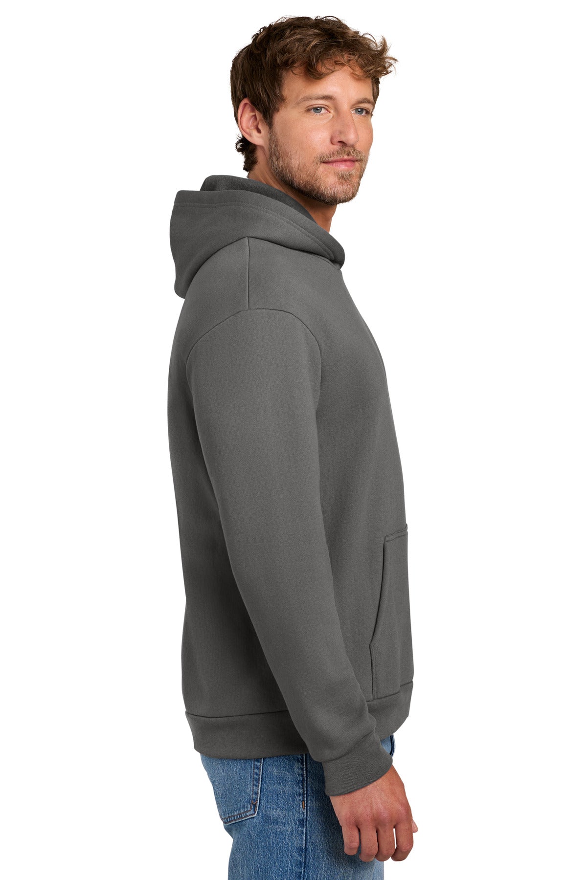 Charcoal Port & Co Easy Fleece Pullover Hooded Sweatshirt PC68H