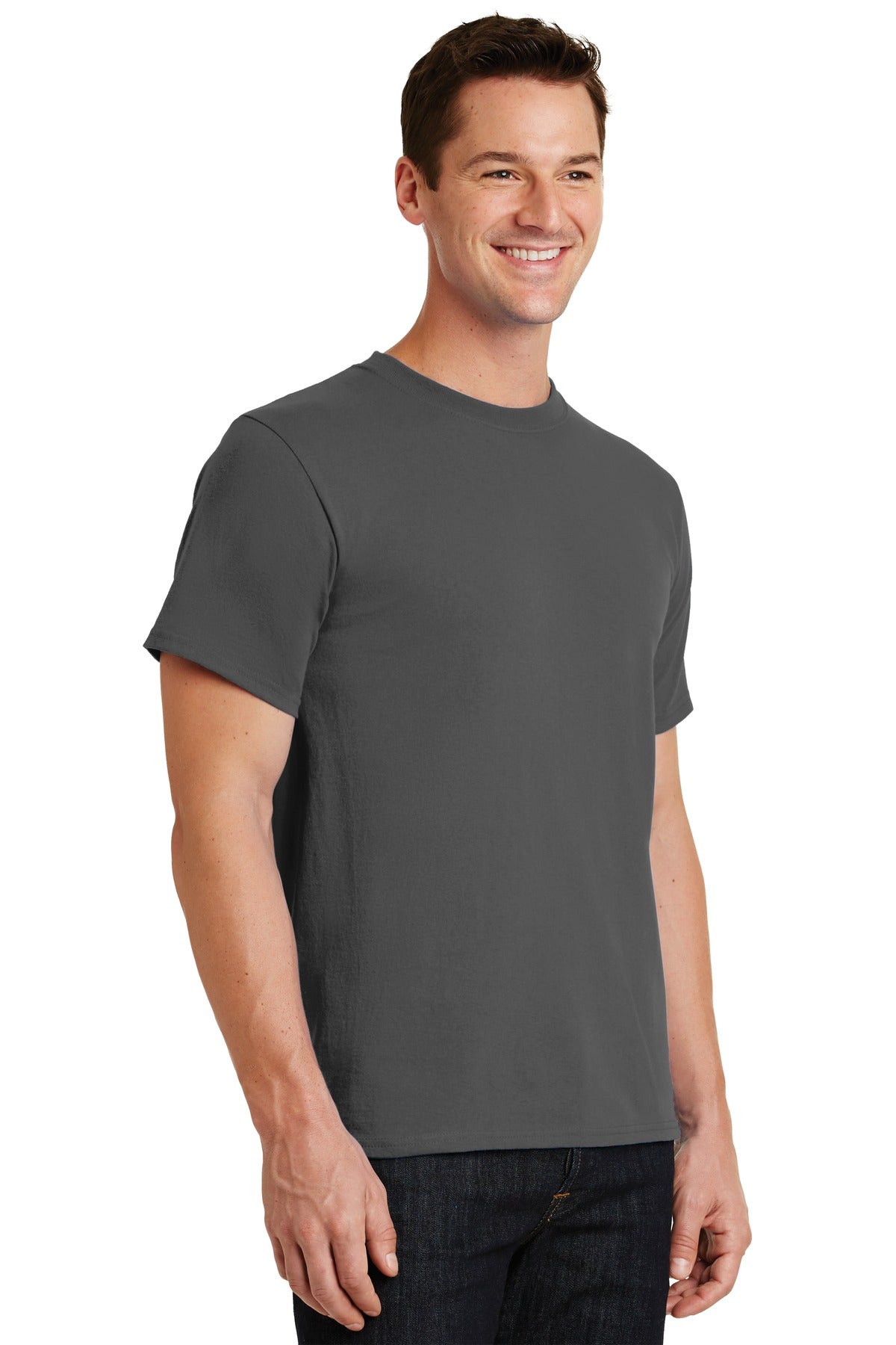 Charcoal Port & Co Essential Tee. PC61 plain