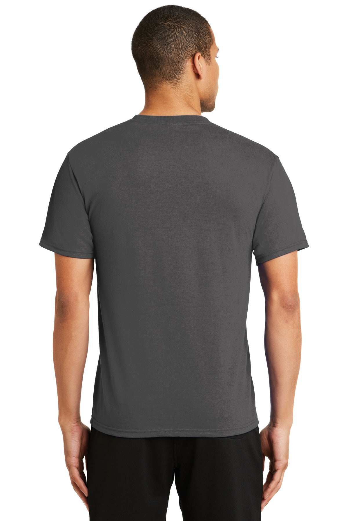 Charcoal Port & Co Performance Blend Tee. PC381 plain