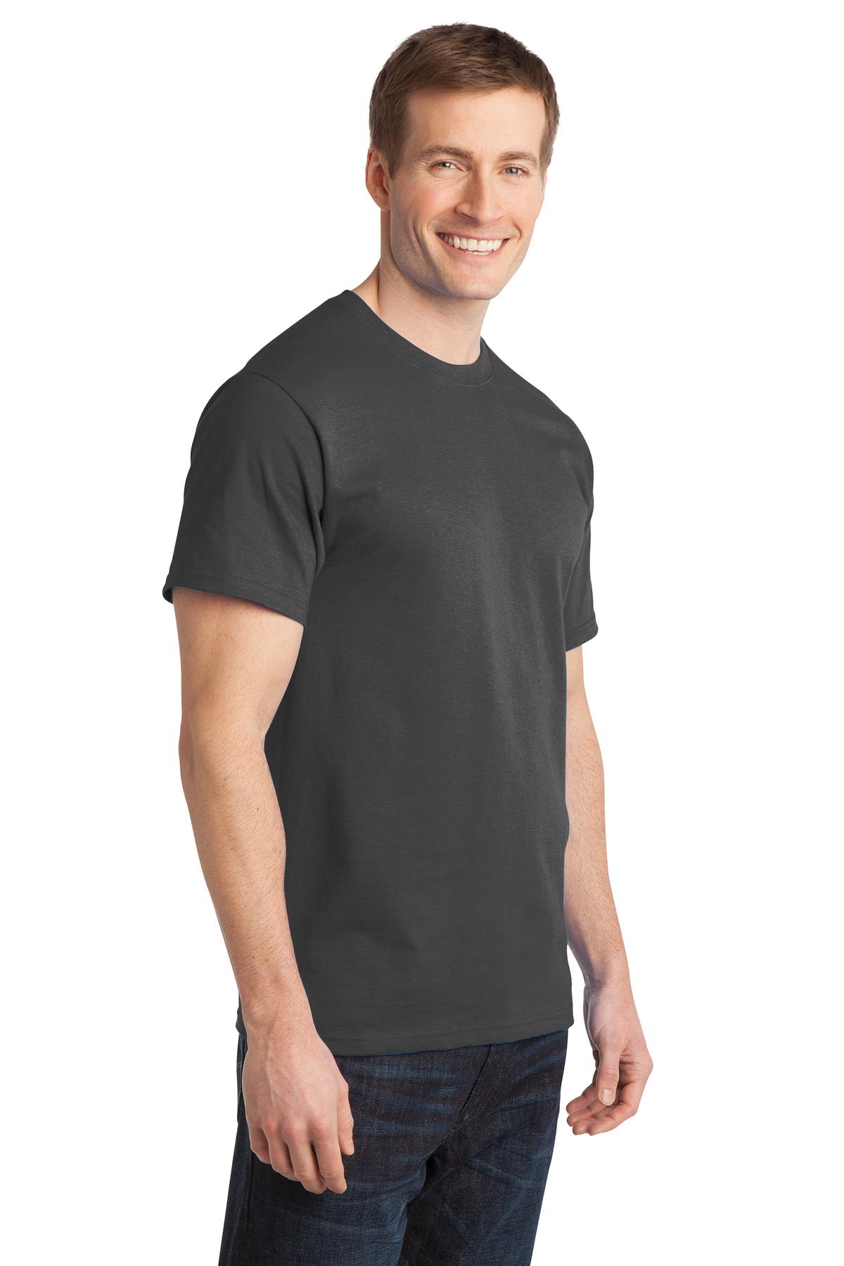 Charcoal Port & Co Ring Spun Cotton Tee. PC150 plain
