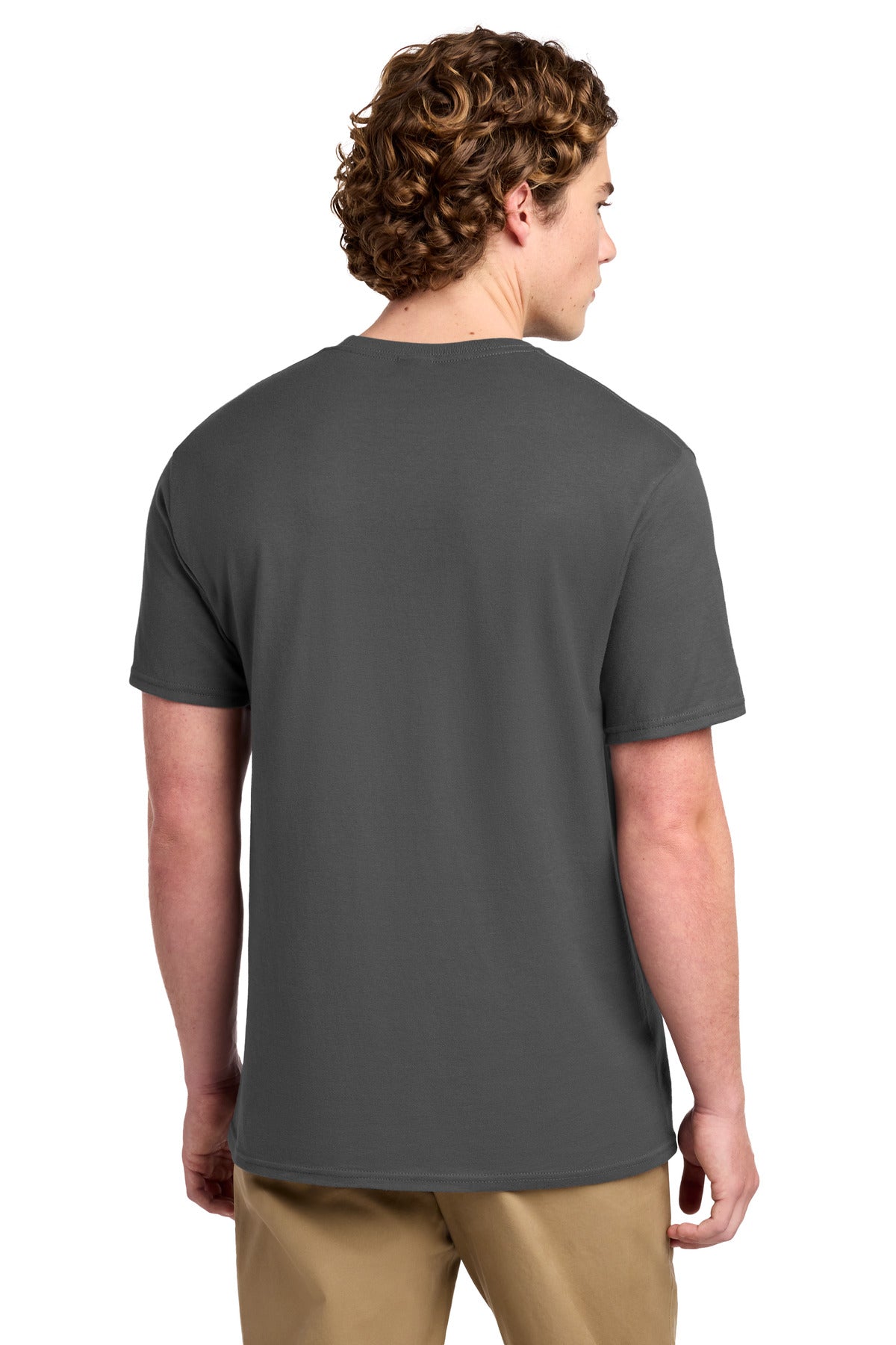 Charcoal Port & Co Ring Spun Cotton Tee. PC150 plain