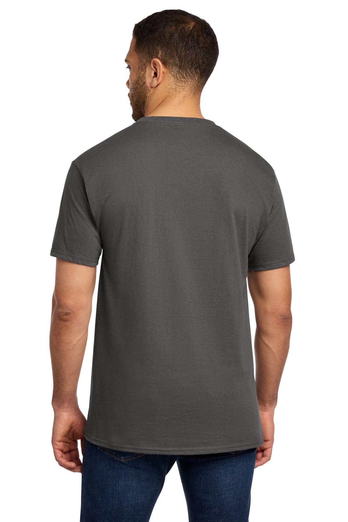 Charcoal Port & Co Tall Essential Pocket Tee. PC61PT plain