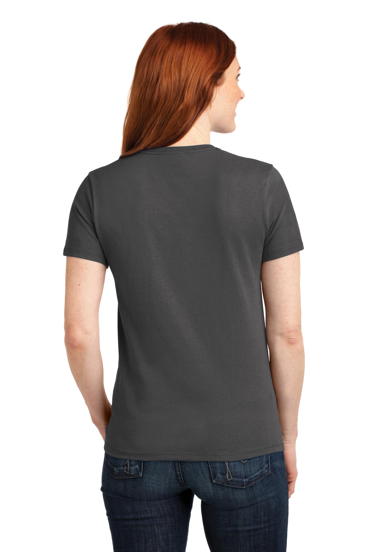 Charcoal Port & Co Women's Core Blend Tee. LPC55 plain