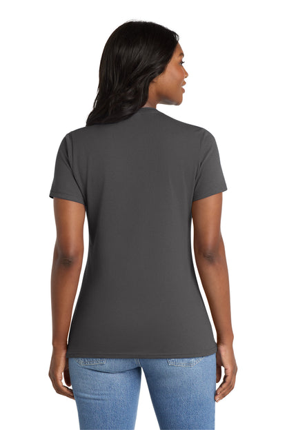 Charcoal Port & Co Women's Core Blend Tee. LPC55 plain