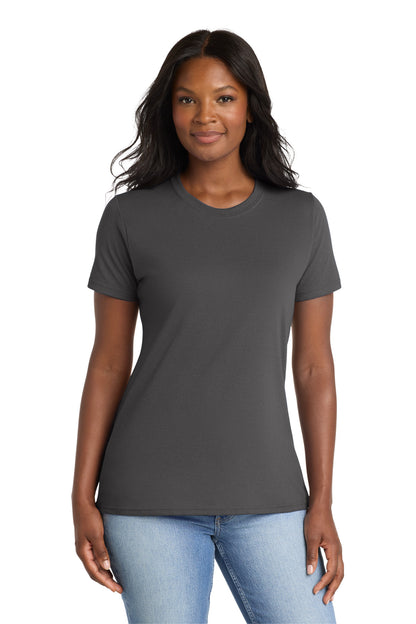 Charcoal Port & Co Women's Core Blend Tee. LPC55 plain