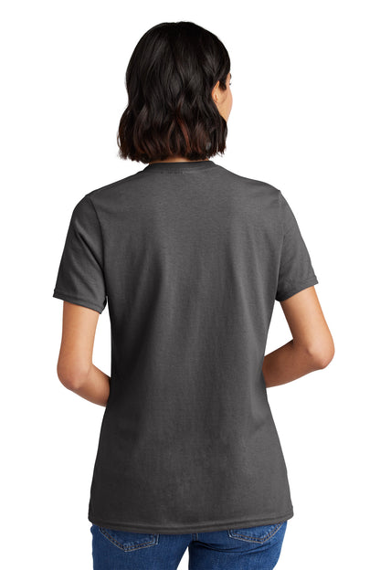 Charcoal Port & Co Women's Core Cotton V-Neck Tee. LPC54V plain