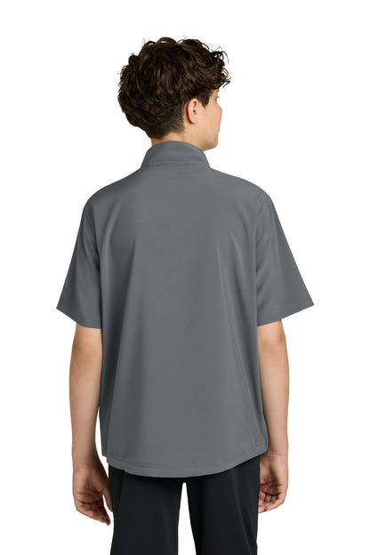 Charcoal Richardson Youth Barrage Wind Shirt RY7400SSQ plain