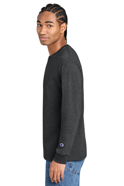 CharcoalHt Champion Heritage 5.2-Oz Jersey Long Sleeve Tee CC8C plain