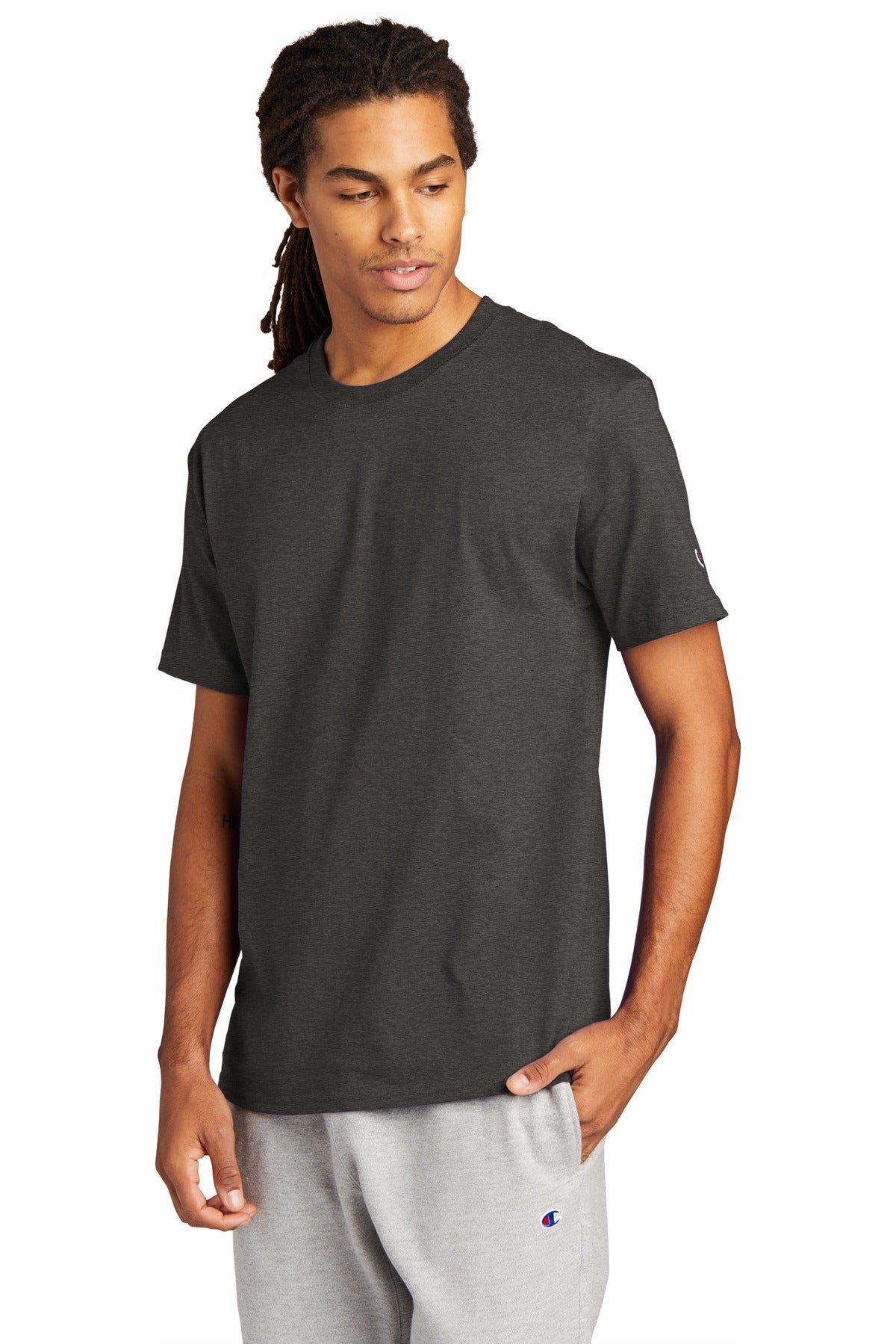 CharcoalHt Champion Heritage 6-Oz. Jersey Tee T425 plain