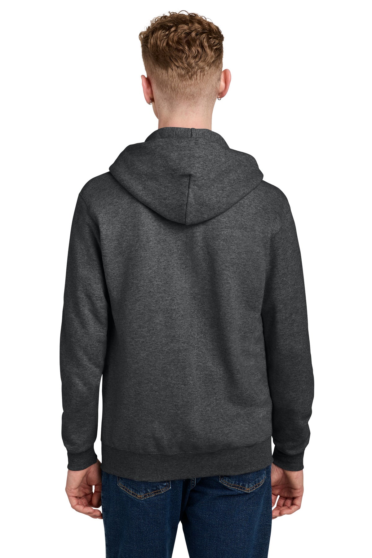 CharcoalHt Champion Powerblend Full-Zip Hoodie. S800 plain
