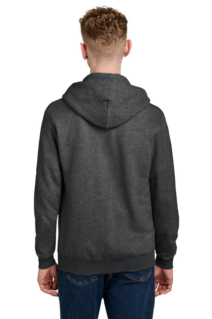 CharcoalHt Champion Powerblend Full-Zip Hoodie. S800 plain
