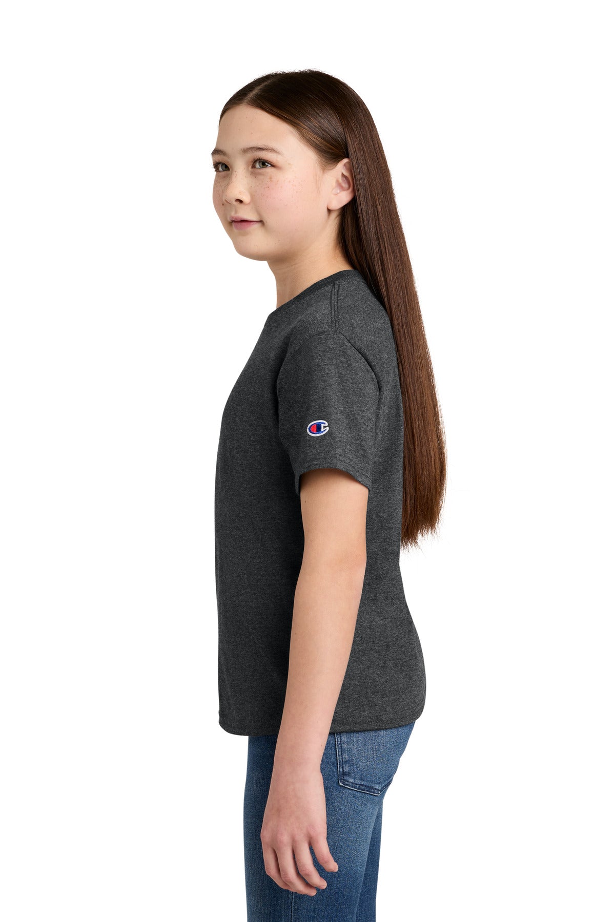 CharcoalHt Champion Youth Jersey Short Sleeve Tee CH1081 plain