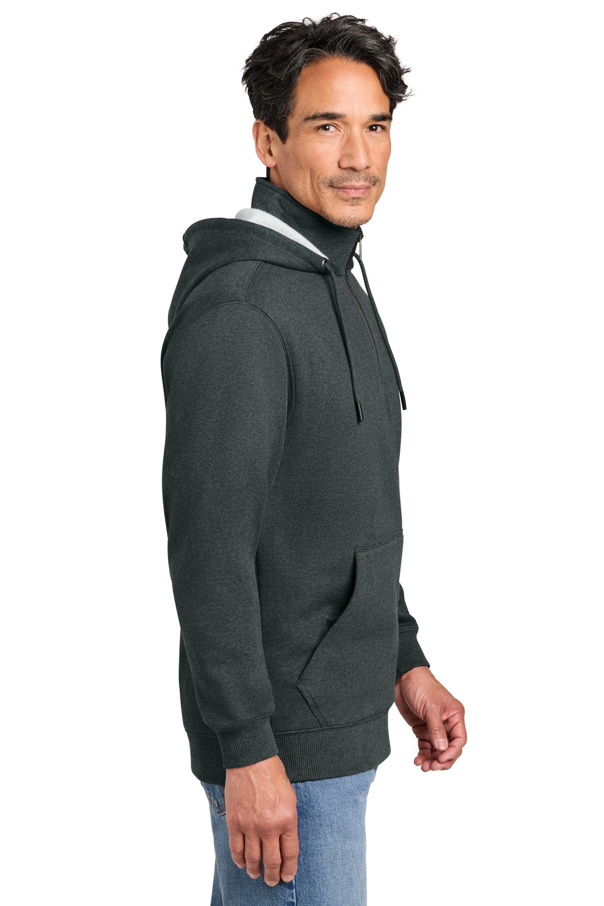 CharcoalHt CornerStone Tough Fleece 1/4-Zip Hoodie CSF633 plain