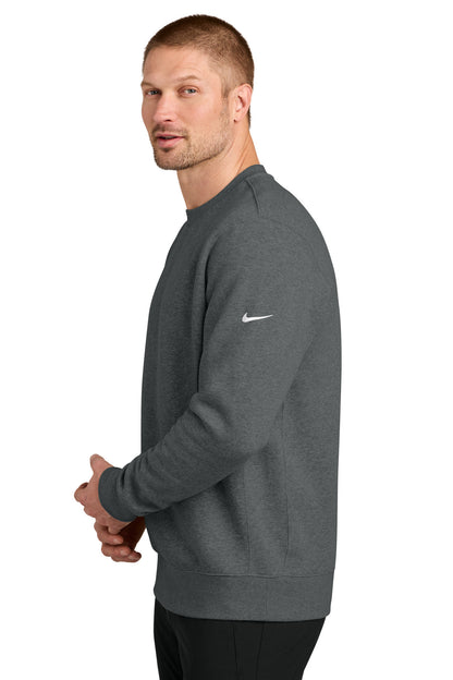 CharcoalHt Nike Club Fleece Sleeve Swoosh Crew NKFD9863