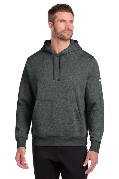 CharcoalHt Nike Club Fleece Sleeve Swoosh Pullover Hoodie NKDR1499
