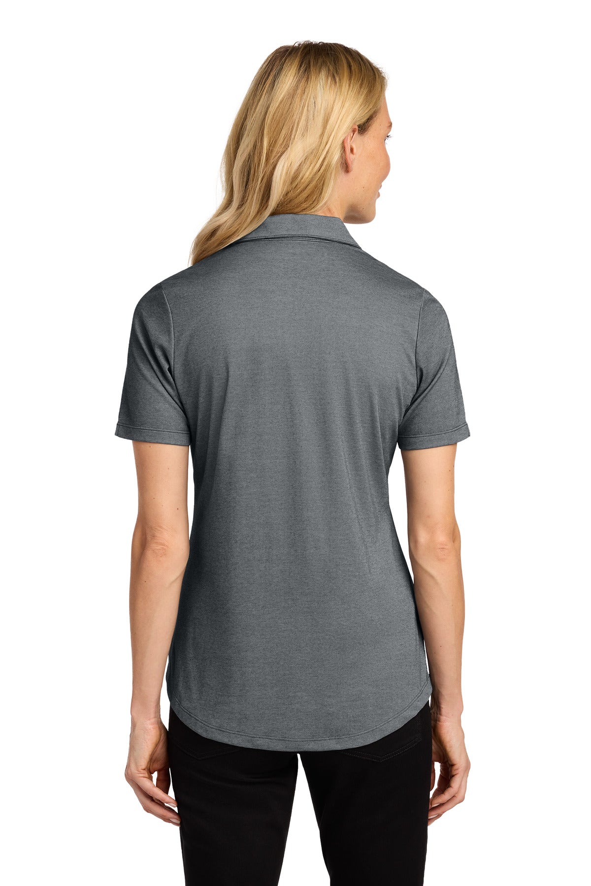 CharcoalHt Port Authority Women's Fine Pique Blend Polo LK830 plain
