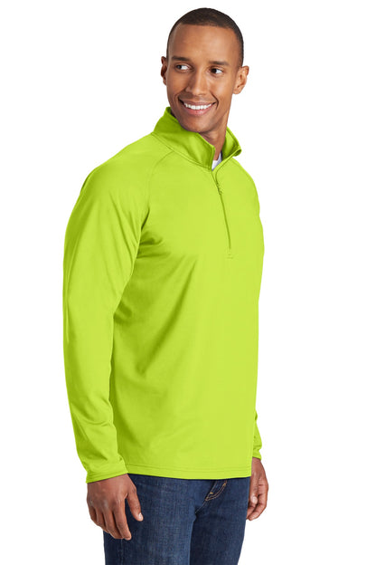 Charge Green Sport-Tek Sport-Wick Stretch 1/4-Zip Pullover. ST850 plain