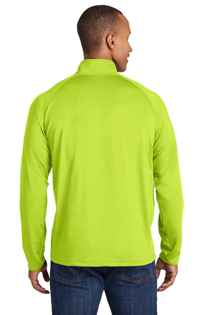 Charge Green Sport-Tek Sport-Wick Stretch 1/4-Zip Pullover. ST850 plain